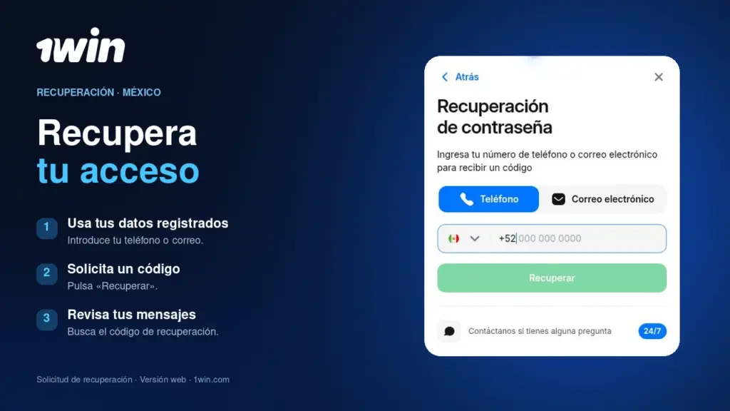 Ilustración de acceso a la cuenta de 1win para México