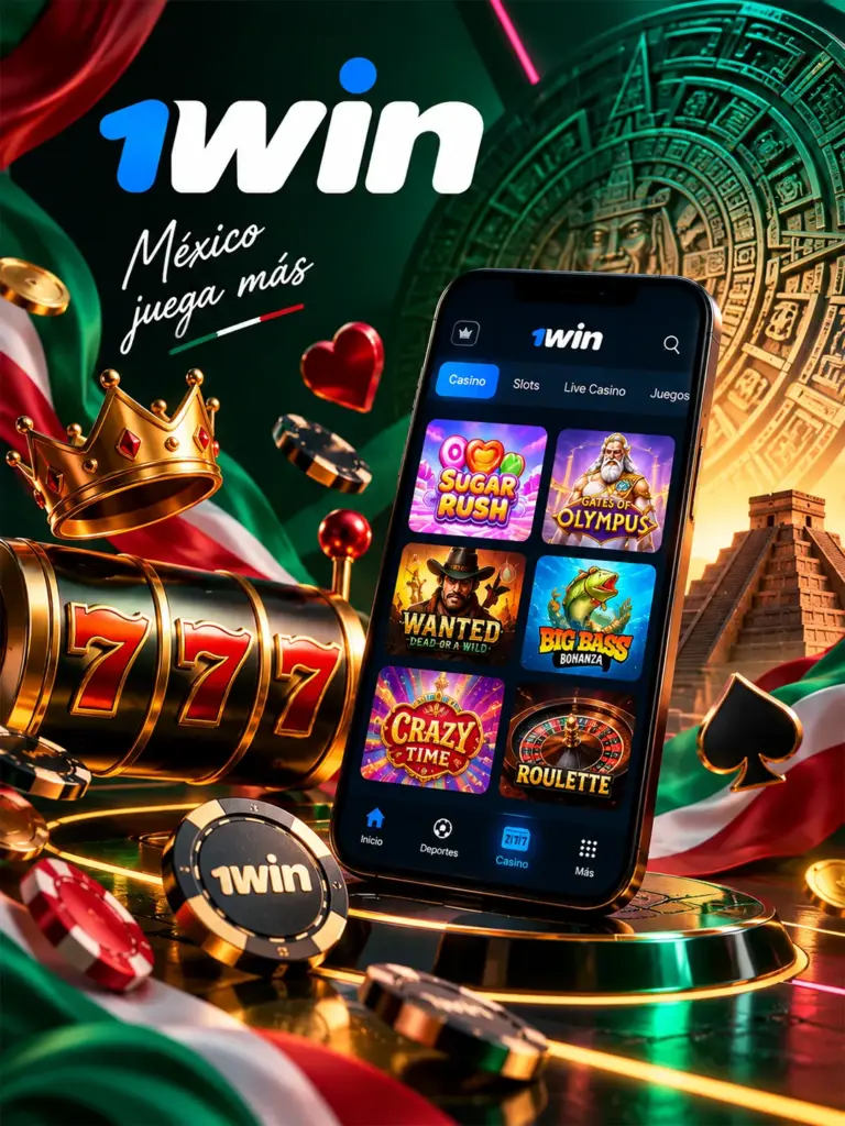 Ilustración de juegos de casino de 1win para México